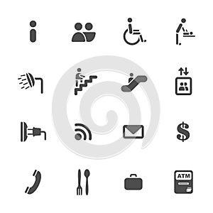 Airport infomation services icons