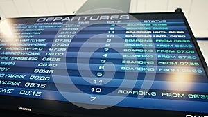 Airport information board of flights