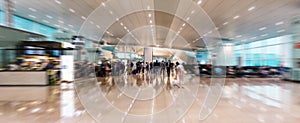 Airport inside with motion blur, motion effect- image photo