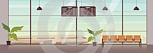 Airport interior. Waiting hall Departure Lounge. Modern terminal concept. Flat vector Illustration.