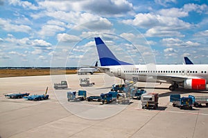 Airport and luggagecars