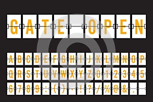 Airport Mechanical Flip Board Panel Font