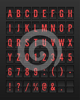 Airport Mechanical Flip Board Panel Font