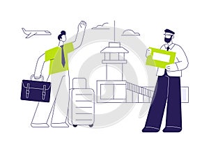 Airport meeting service abstract concept vector illustration.