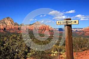 Airport Mesa Summit Trail Sign in Sedona, Arizona