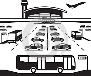 Airport parking transfer buses