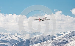 The airport in the plateau snow-capped mountains, Kangding Airport, China(Translation: Sichuan Airlines