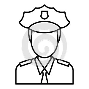 Airport police officer icon, outline style