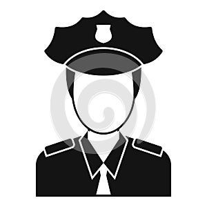Airport police officer icon, simple style