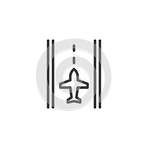 Airport runway outline icon