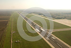 Airport runway in Timisuara - Romania photo