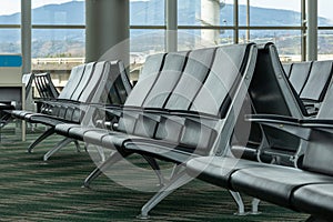 Airport seating close up