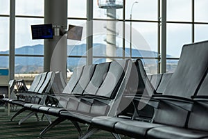 Airport seating close up