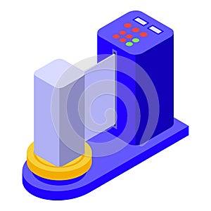 Airport security check icon, isometric style