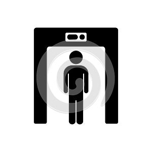 Airport security check icon on white background