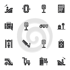 Airport service vector icons set