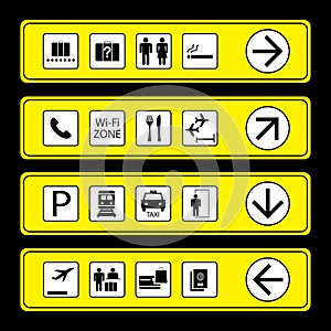 Airport Signs with icons