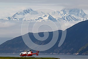 Airport in Skagway Alaska with Helicopters