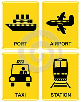 Airport, station, taxi, port