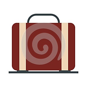 Airport suitcase travel transport terminal tourism or business flat style icon