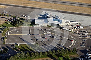 The Idaho Falls Regional airport terminal in Idaho Falls Idaho.