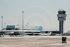 Airport terminal and aircontrol tower