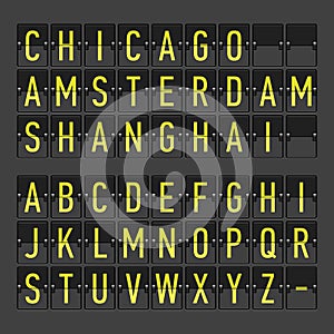 Airport terminal arrival/departure timetable, info