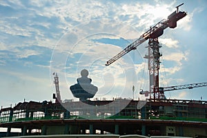 Airport terminal construction site. Singapore