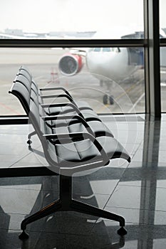 Airport terminal departure area inside