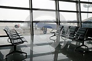 Airport terminal departure area inside