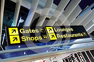 Airport terminal direction sign