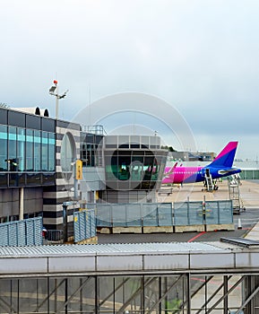 Airport terminal facade airplane runway