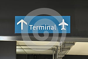 Airport terminal gates direction sign