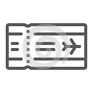 Airport ticket line icon, travel and tourism