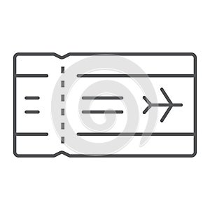 Airport ticket thin line icon, travel and tourism