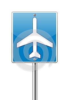 Airport traffic label glossy sign