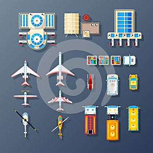 Airport Transport And Facilities Elements Collection