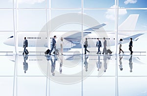 Airport Travel Business Trip Transportation Airplane Concept photo