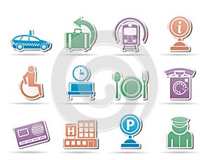 Airport, travel and transportation icons 2