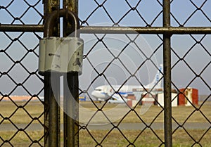 Airport under lock