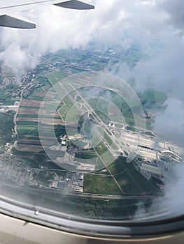 Airport of Vienna seen out of plane