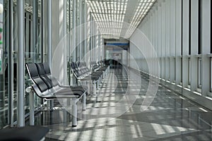 Airport, waiting room, traveler area