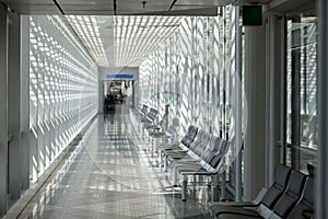 Airport waiting room, traveler area