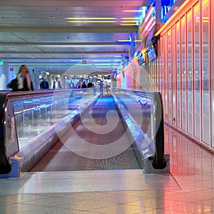 Airport walkway pink