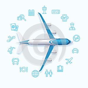 Airport World Travel Concept. Vector