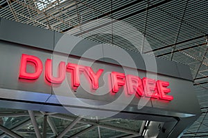 Airportã€€duty free shop sign