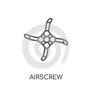 Airscrew linear icon. Modern outline Airscrew logo concept on wh