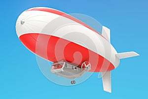 Airship or dirigible balloon with Austrian flag, 3D rendering