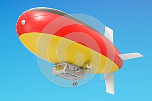 Airship or dirigible balloon with German flag, 3D rendering