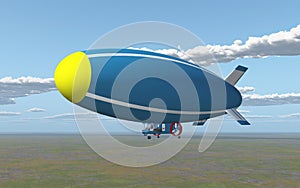 Airship over a landscape